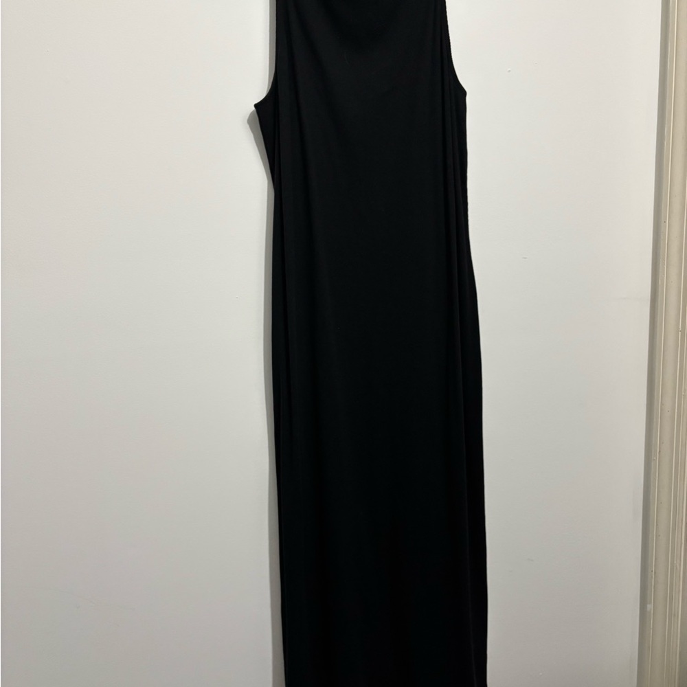 Black Ribbed Stretch Dress